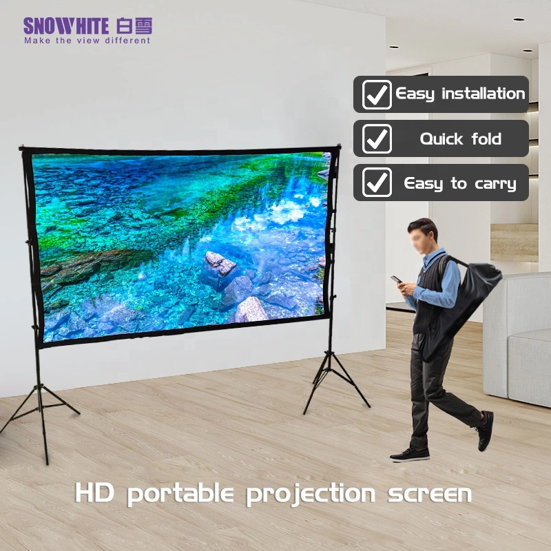 Outdoor portable projector screen home theater simple foldable projector screen telescopic tripod projection screen
