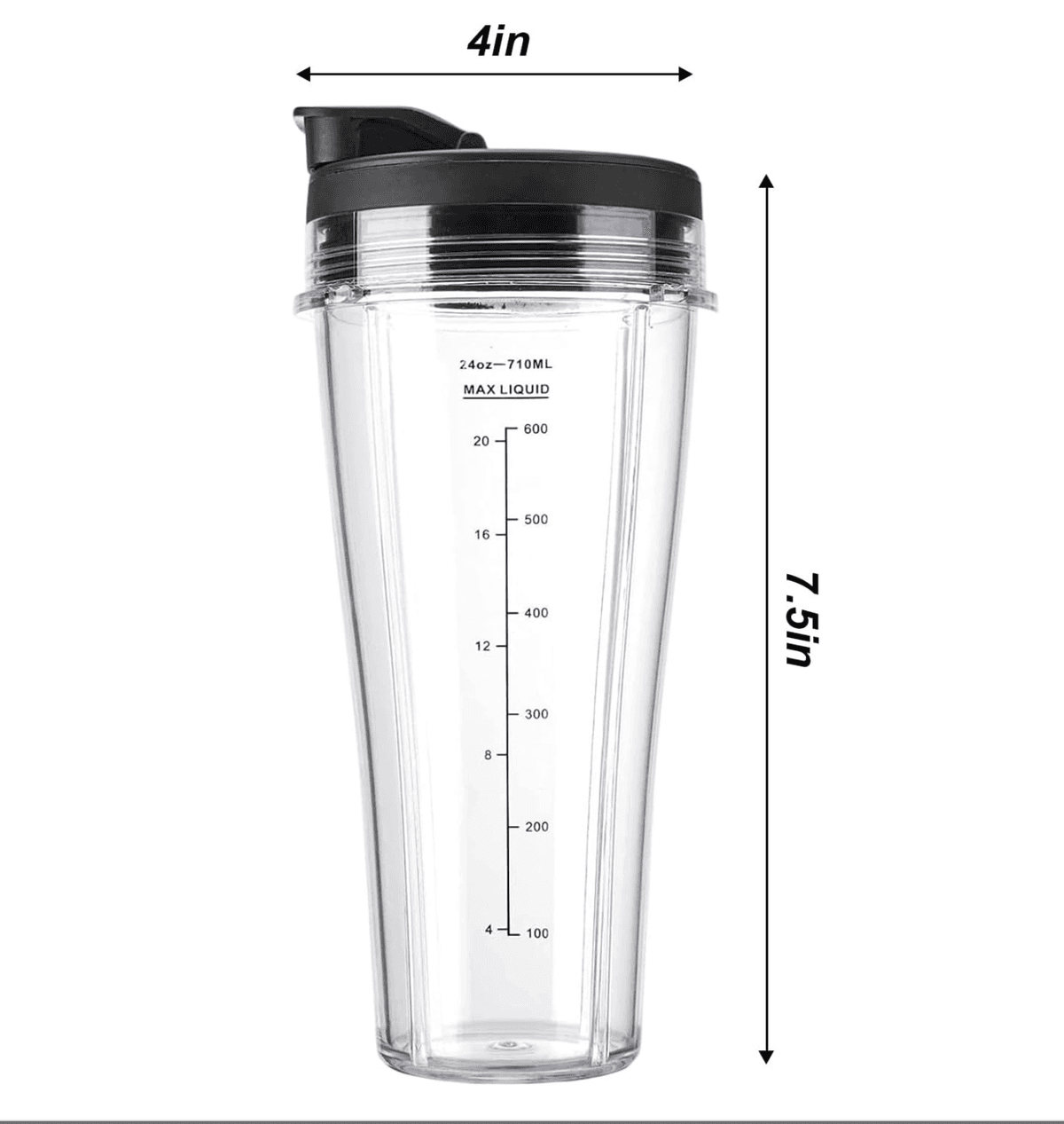 Replacement 24oz 710ml Blender Cups Ninja BN750UK BN800UK BN495UK CB350UK Lids Cleaning Brush Sealing Ring