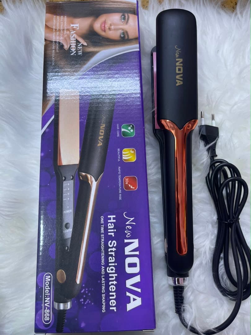 New Nova NV-868 Hair Straightener Hot Comb – Electric Flat Iron Hair Styling Tool