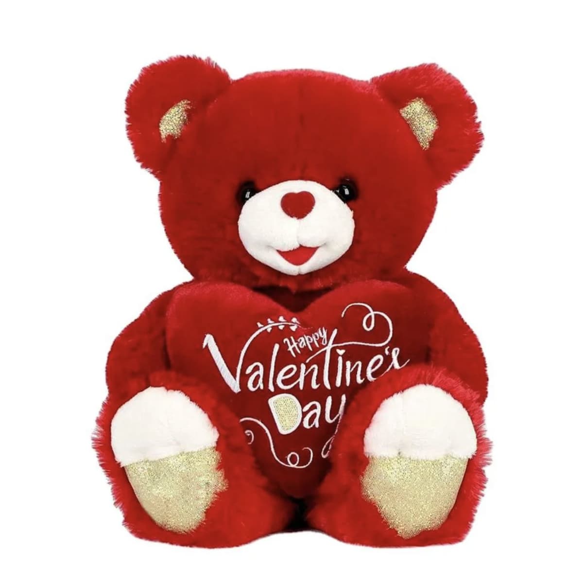 Valentine's Day Red Teddy Bear With Valentine's Gift Love Heart Soft Stuffed Plush Toy