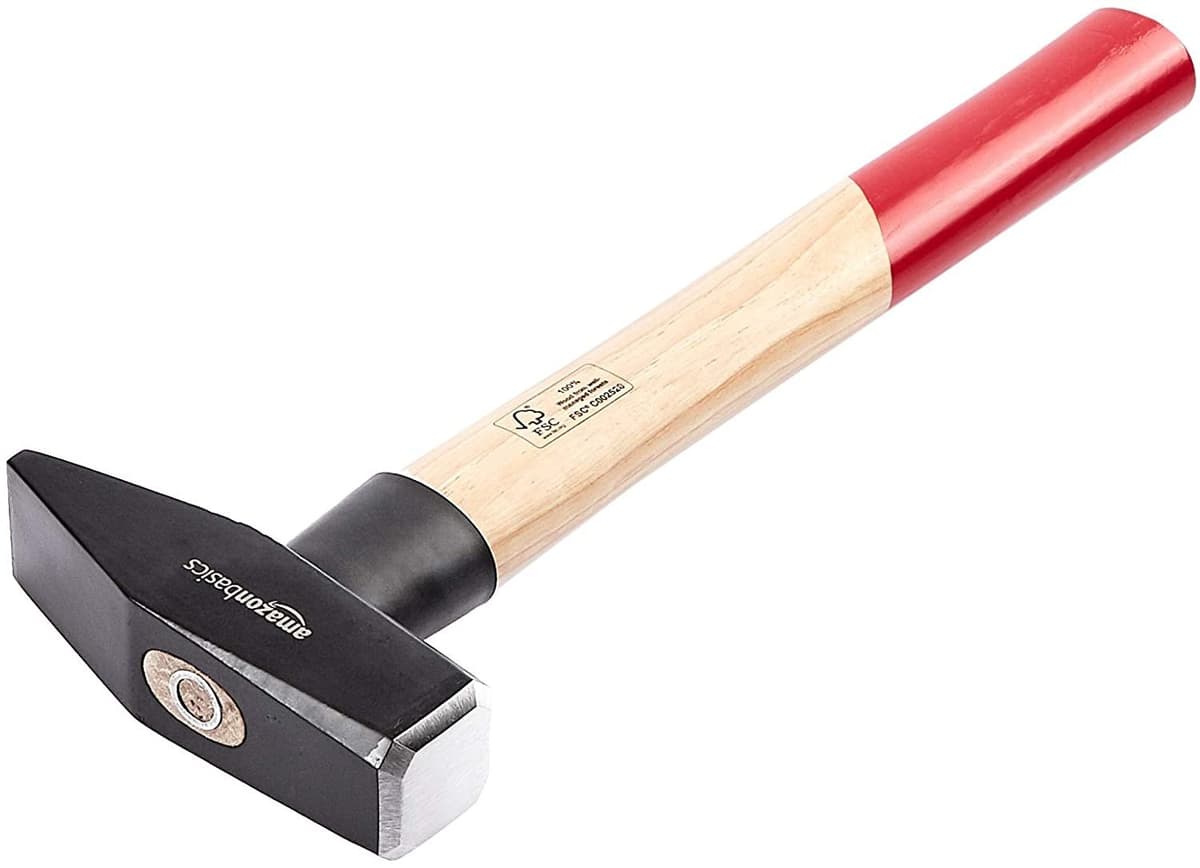 Amazon Wooden Engineer's Hickory Handle Hammer Set, 3 Pieces, 300g, 500g, 1000g