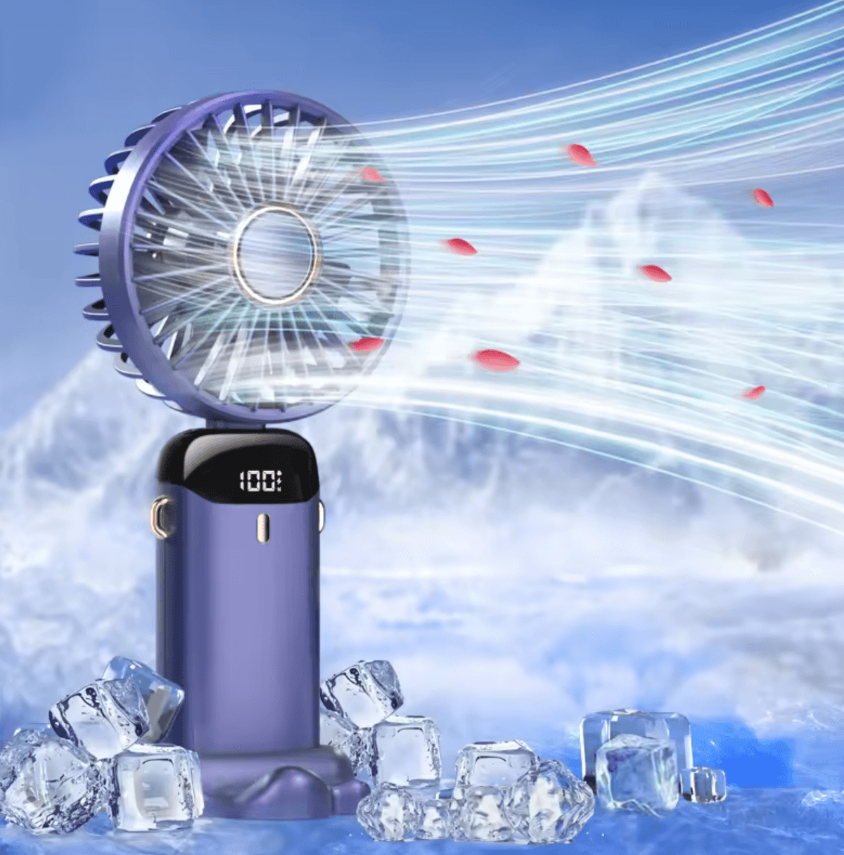 Hand Fan Rechargeable Air Circular 1200mAh Handheld Portable Foldable Mini Fan