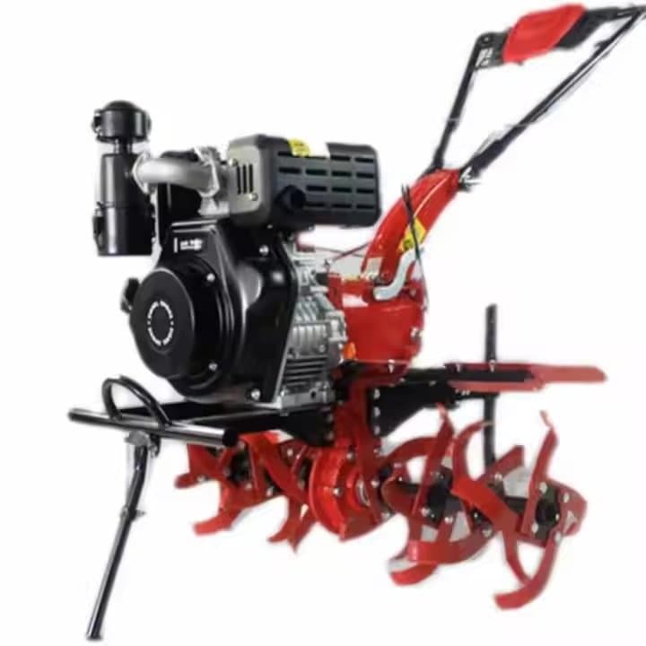 Cultivator Tiller Plower Agriculture Machinery Mini tiller 186F engine for Ploughing Heavy-Duty 16HP Mini Power Tiller Cultivator (186F 4-Stroke Petrol) + Trenching/Ridging/Rotary Weeding Attachments + Solid Rubber Tyres β 1200mm Working Width
