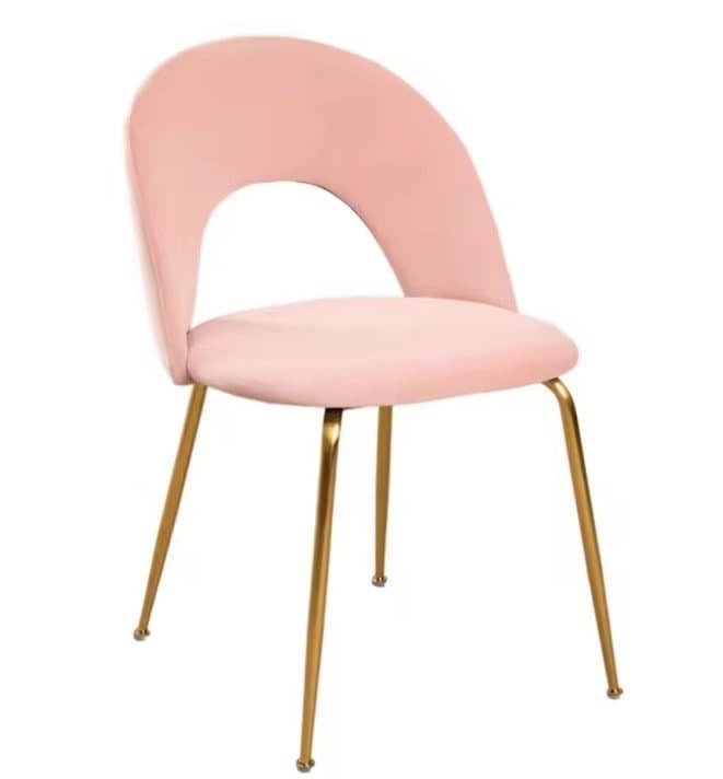 Chair Fabric Silla velvet with Golden Metal Frame Dining Chair