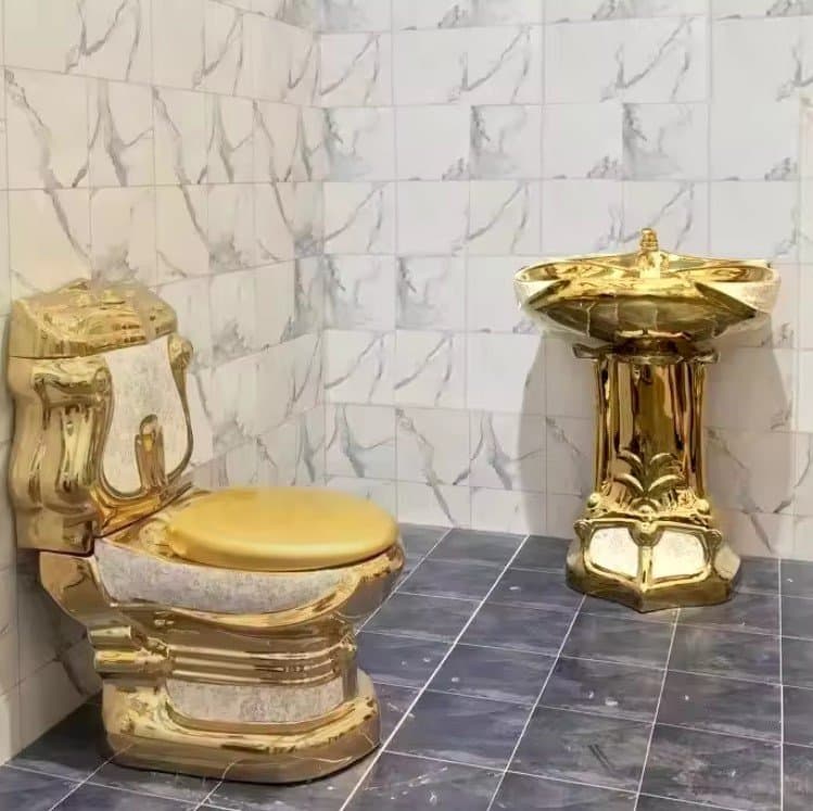 Toilet Luxury Design Water closet wc Ceramic Plating Gold Color Bathroom Toilet bowl set