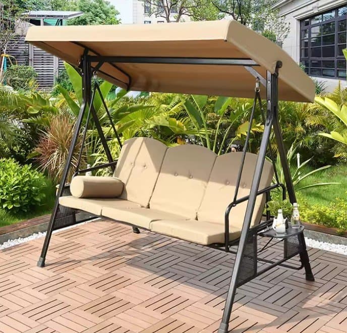 Swing Chair Indoor Outdoor Chair Canopy Seat Patio 2 seat solar panels patio