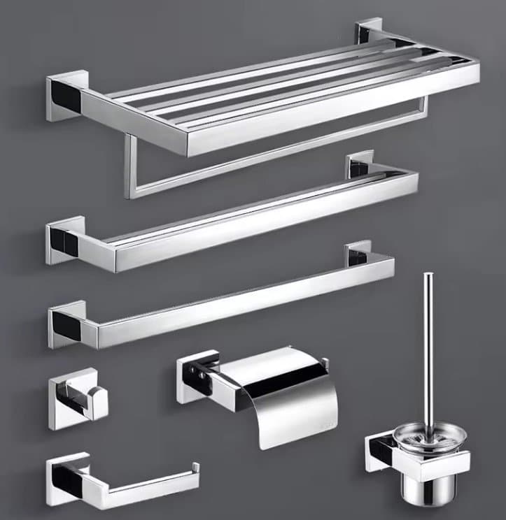 Bathroom Robe Hook Towel Bar Set Wall-Mounted/Bathroom Accessories Set 6 Piece