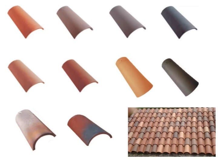 Roof Tiles Clay Spanish style semicircle shaped semi-cylindrical tiles