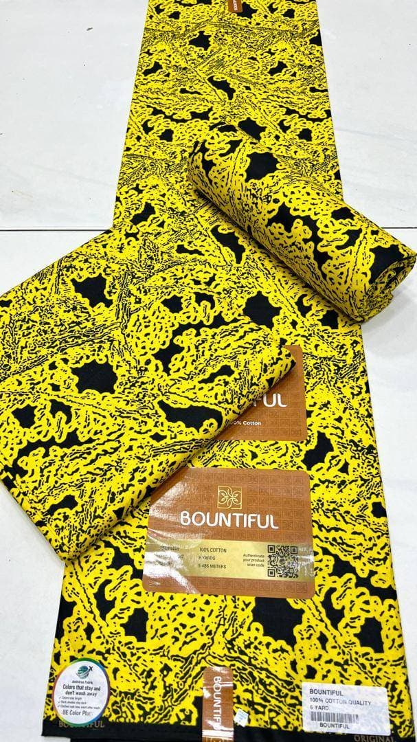Cloth 100% Cotton Fabrics Wax Print Nigeria Design for Making Dress Craft, Quilts, Sewing, 2 Yards 6Yards Piece