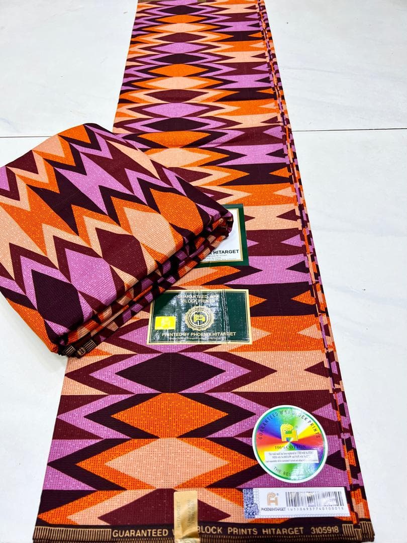 Kente 100% Cotton Hitarget African Kente Fabric Sewing Material For Making Dress Craft, Quilts, Sewing, 2 Yards 6 Yards Piece