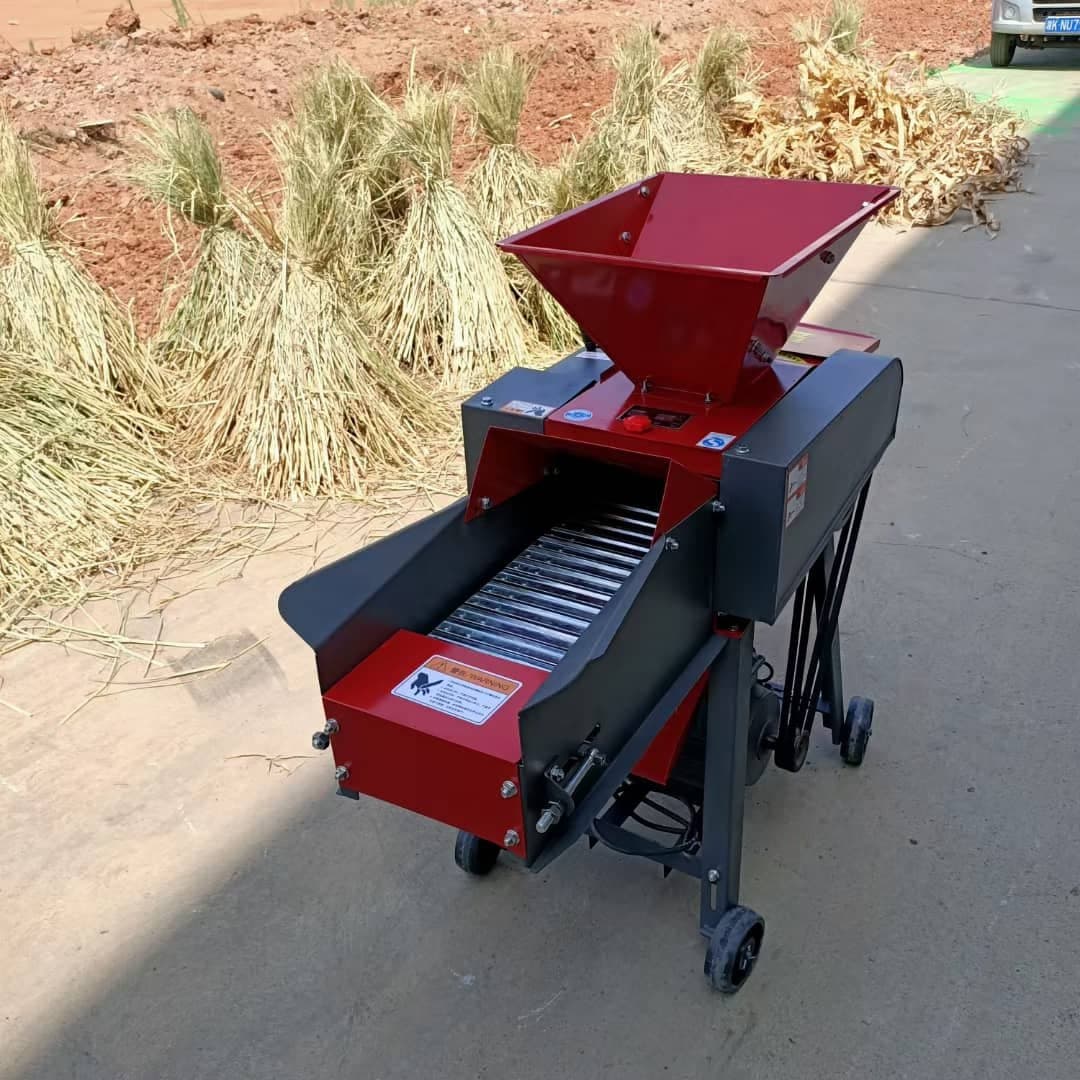 Chaff Cutter Machine Grass Powder Chopper Machine For Animals Feed With Funnel Conveyoy