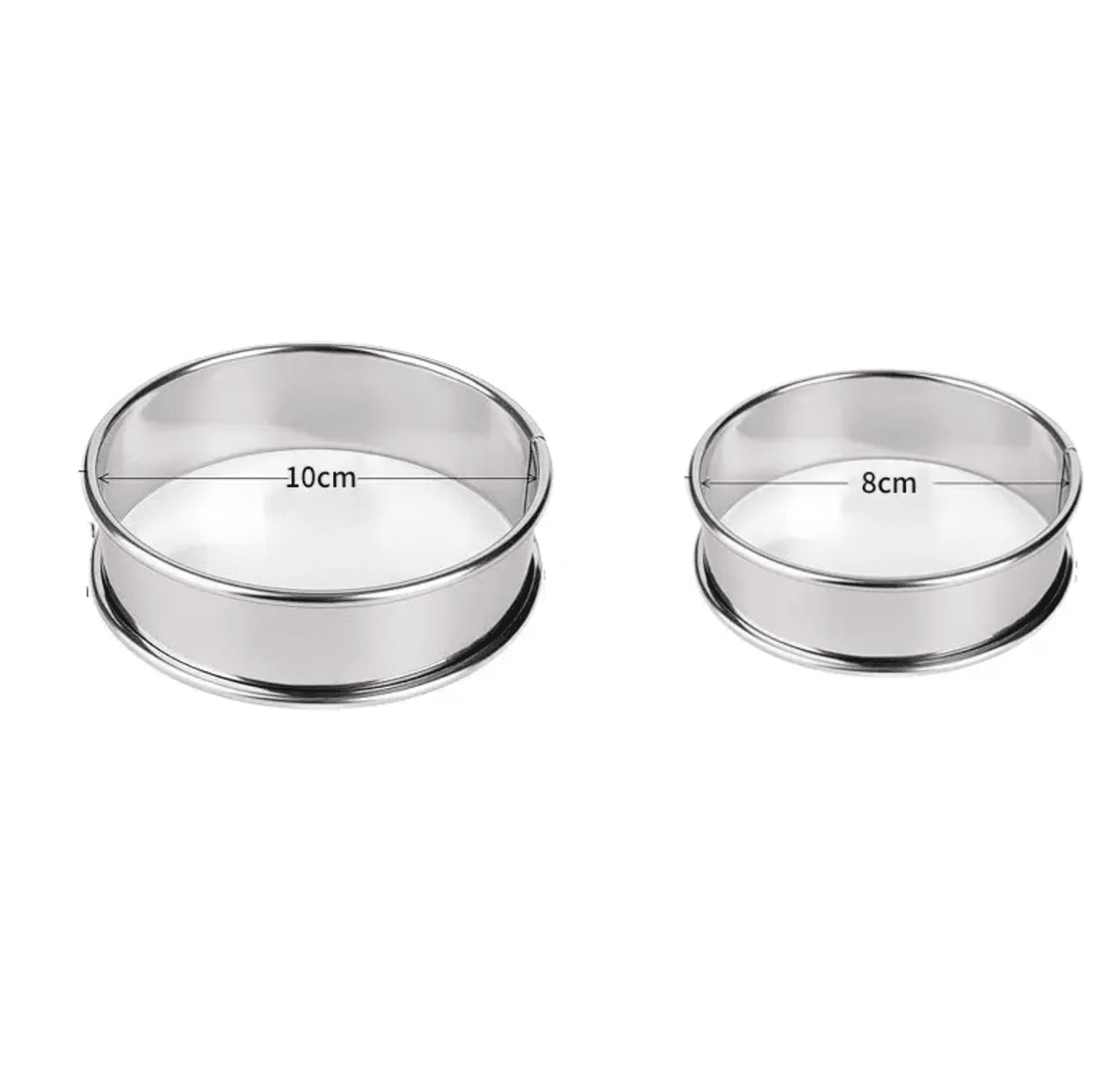 Stainless Steel Cake Trays Round Tart Ring – Double Rolled Baking Mold for Cakes, Pies & Pastries
