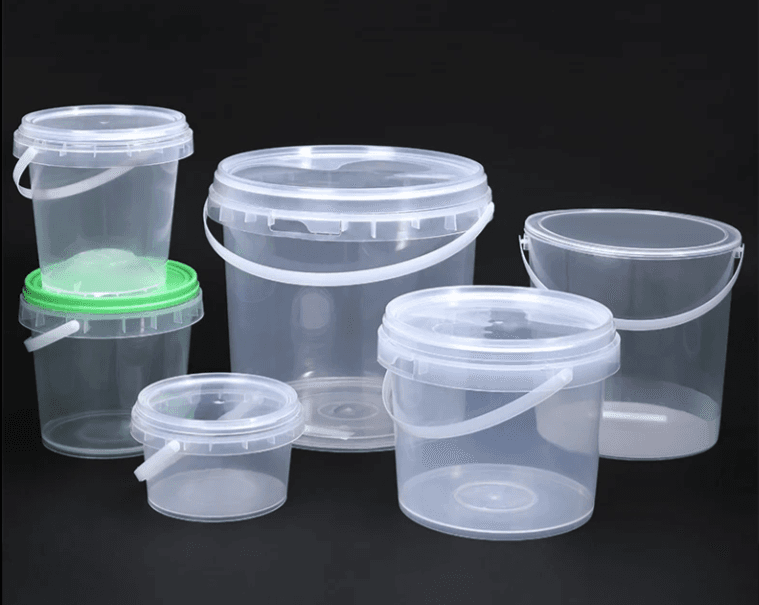 Eco Friendly Clear Plastic Bucket Food Packing Pail Durable Ice Cream Container