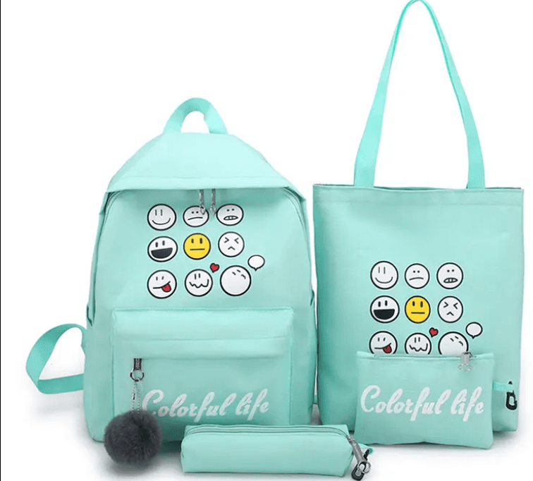 Canvas Student Cartoon School Bags Girls Laptop School Backpack Bags