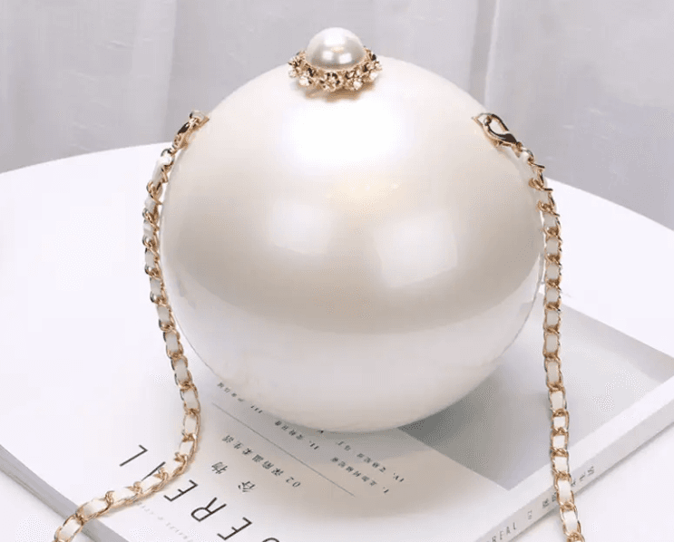White Pearl Purse Chain Latest Acrylic Luxury Evening Bags for Women