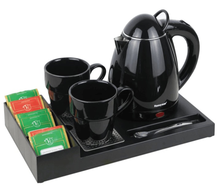 Honeyson Hotel Electrical Kettle Stainless Steel and Welcomed Electric Tray