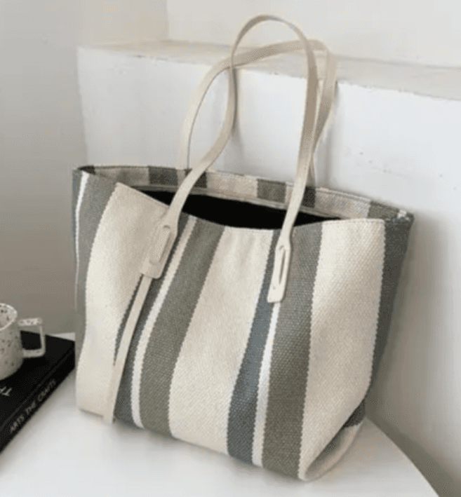 Custom Made Striped Woman Tote Bag for Lady Girls Handbag