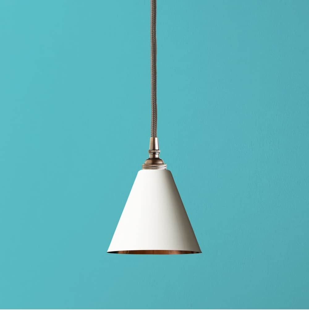 Stanlette Pendant Shade in Stone with Copper Interior