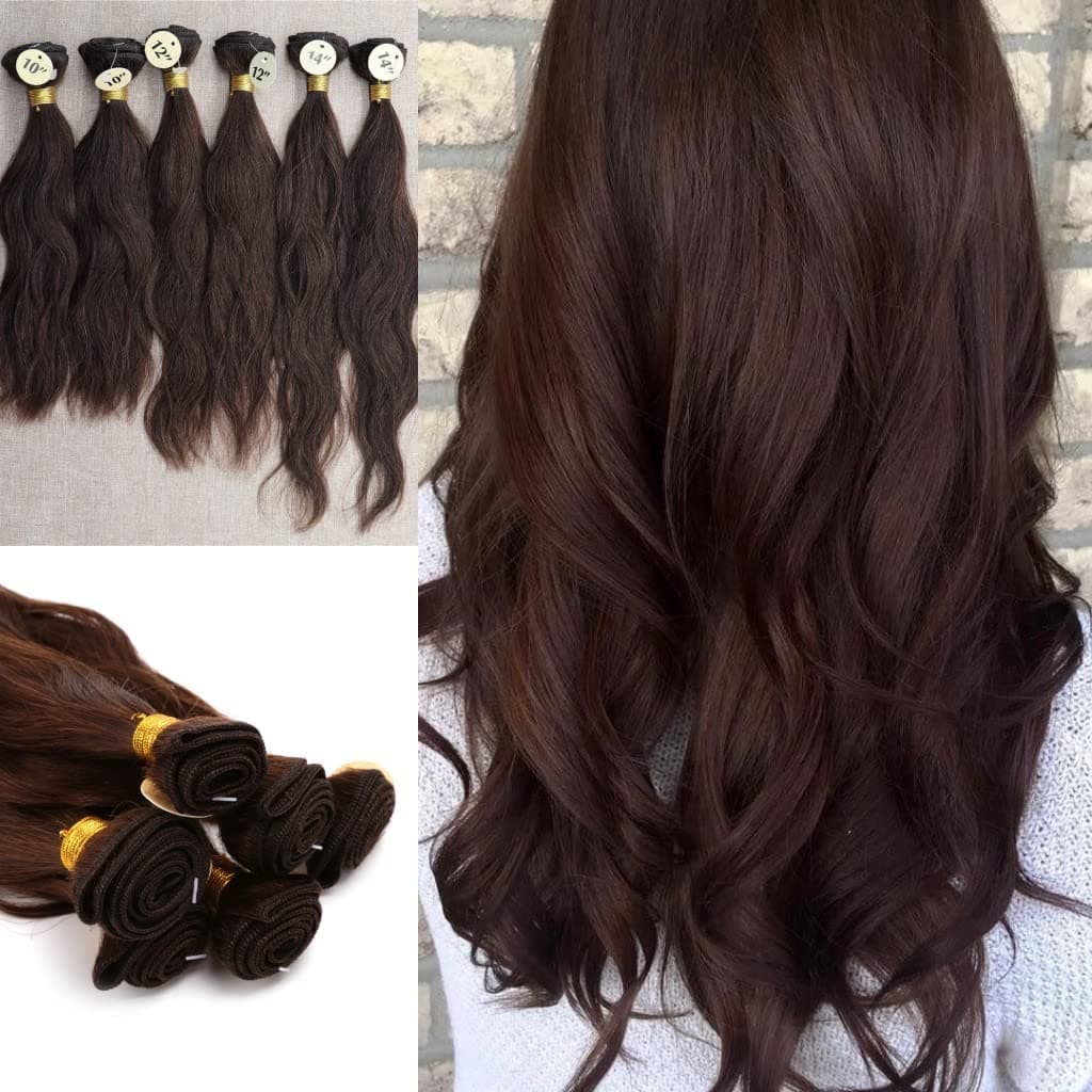 Natural Weaves For Wig Making Silky Straight Human Hair Weaves Bundles 10"x2pcs,12"x2pc,14"x2pc 6pcs Total 200g Weft Hair