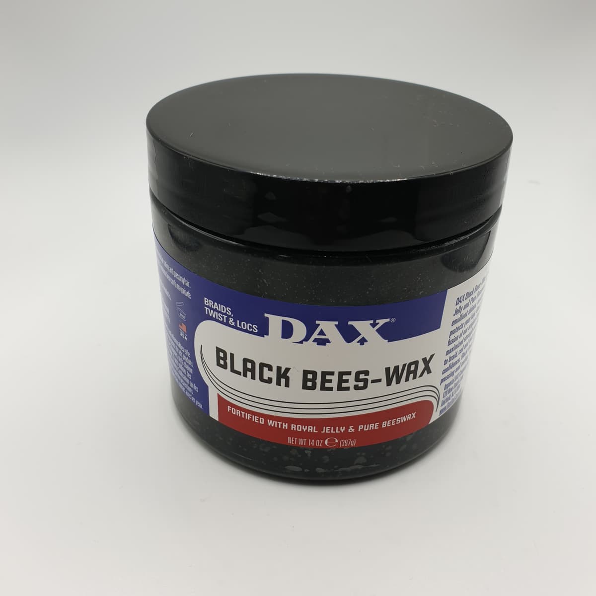 Dax Black Bees Wax for Braids, Twist & Locs, Jelly Pure Beewax 397g/14oz