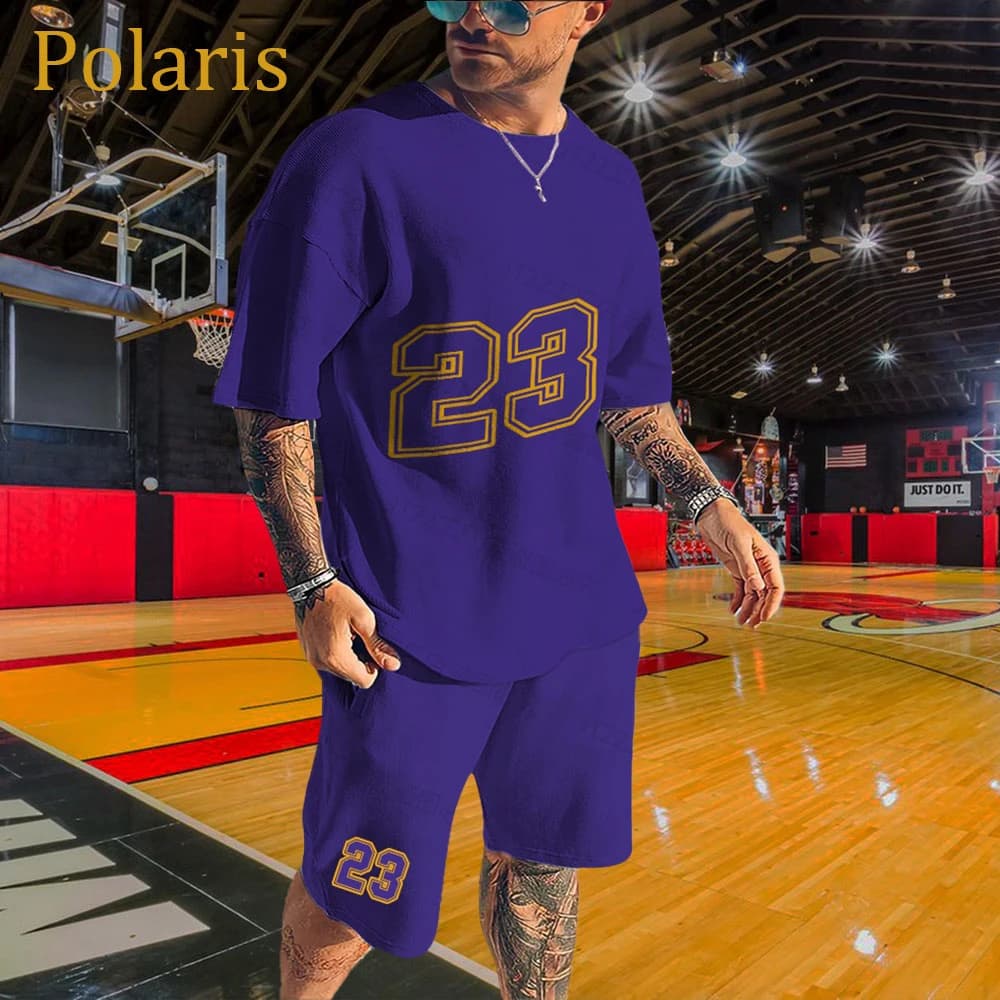Men Basketball Jersey Men Tracksuit Set Short Sleeve T-Shirt Shorts 2 Piece Oversized Clothes Training Uniform Sports Suit