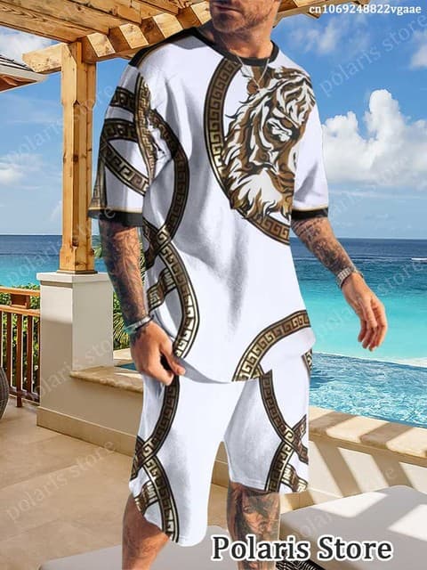 Gentleman Style Men T Shirt Set 2 Pieces Tracksuits Oversized Casual Summer Male Outfits Shorts Sport Suit Camisetas Ropa Hombre