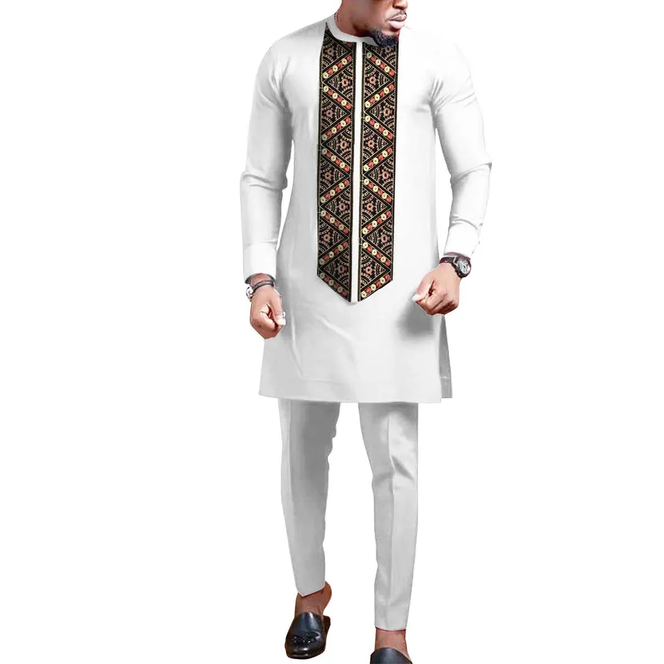 Customize Casual Embroidered 2 Pieces Dresses Printed Mens Traditional African for Men and Women Clothing Suits for Weddings