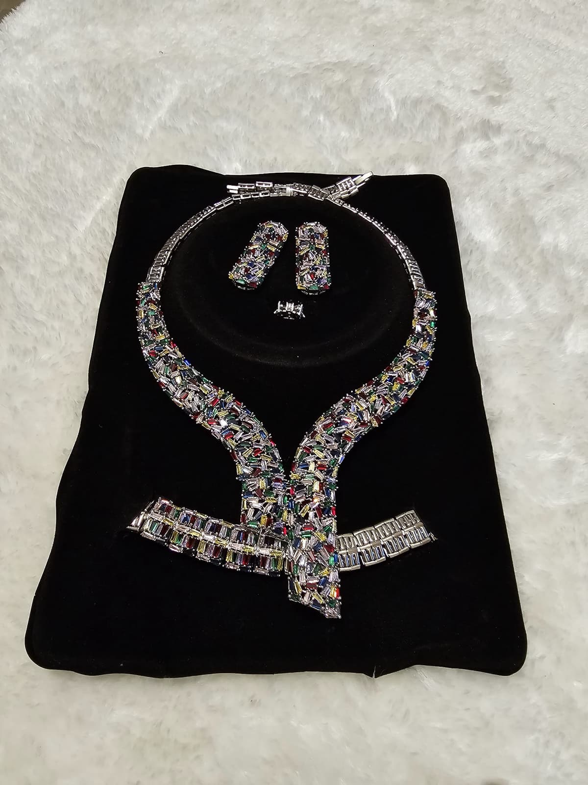 UNIQUE ZIRCONIA MULTICOLOUR JEWELLERY SET