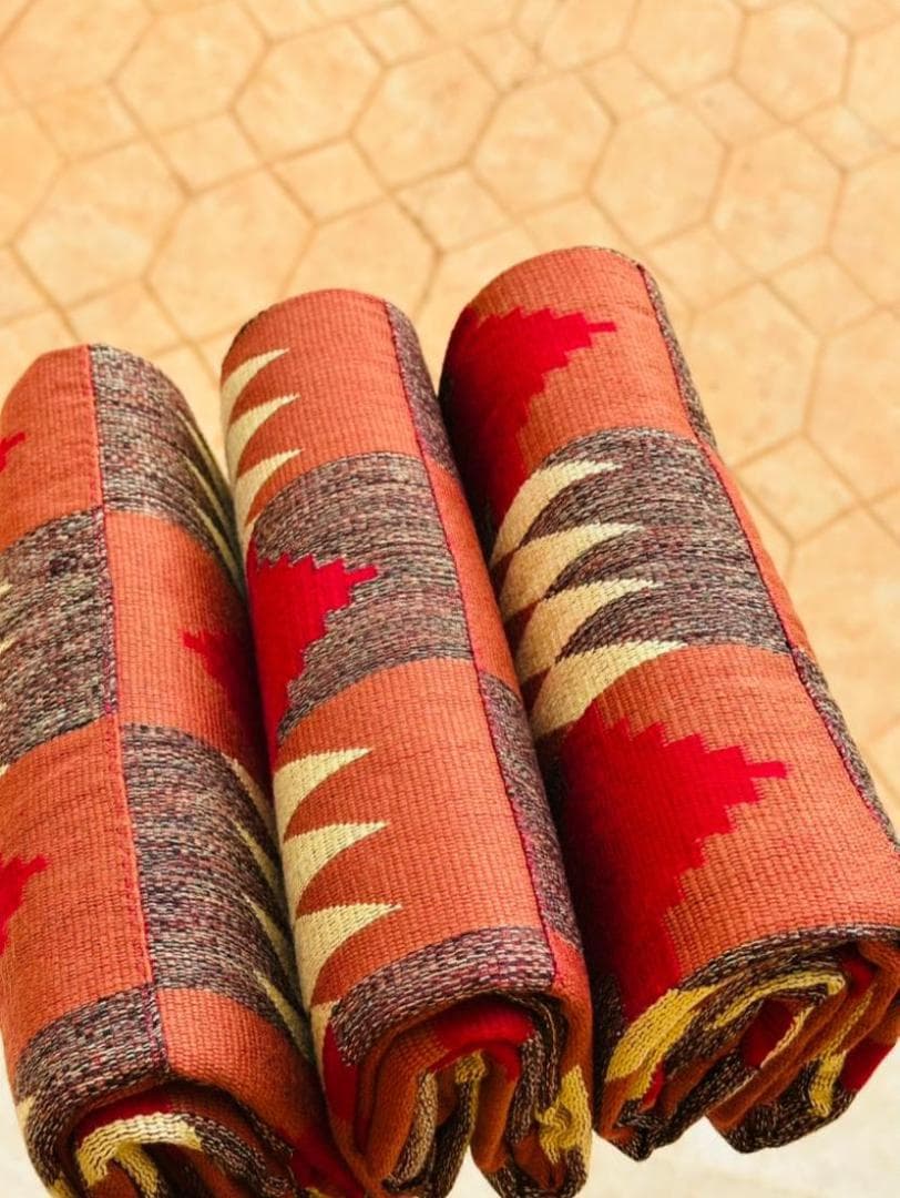 Kente - Edwensidwenso Brown & Red Kente Fabric β Authentic Handwoven Ghanaian Cloth | Buy 2 or 6 Yards | African Traditional Fabric in UK