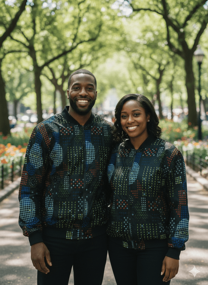 Bomber Jacket - Unisex African Print – Multicolour Zip-Up, Well-Lined & Cosy