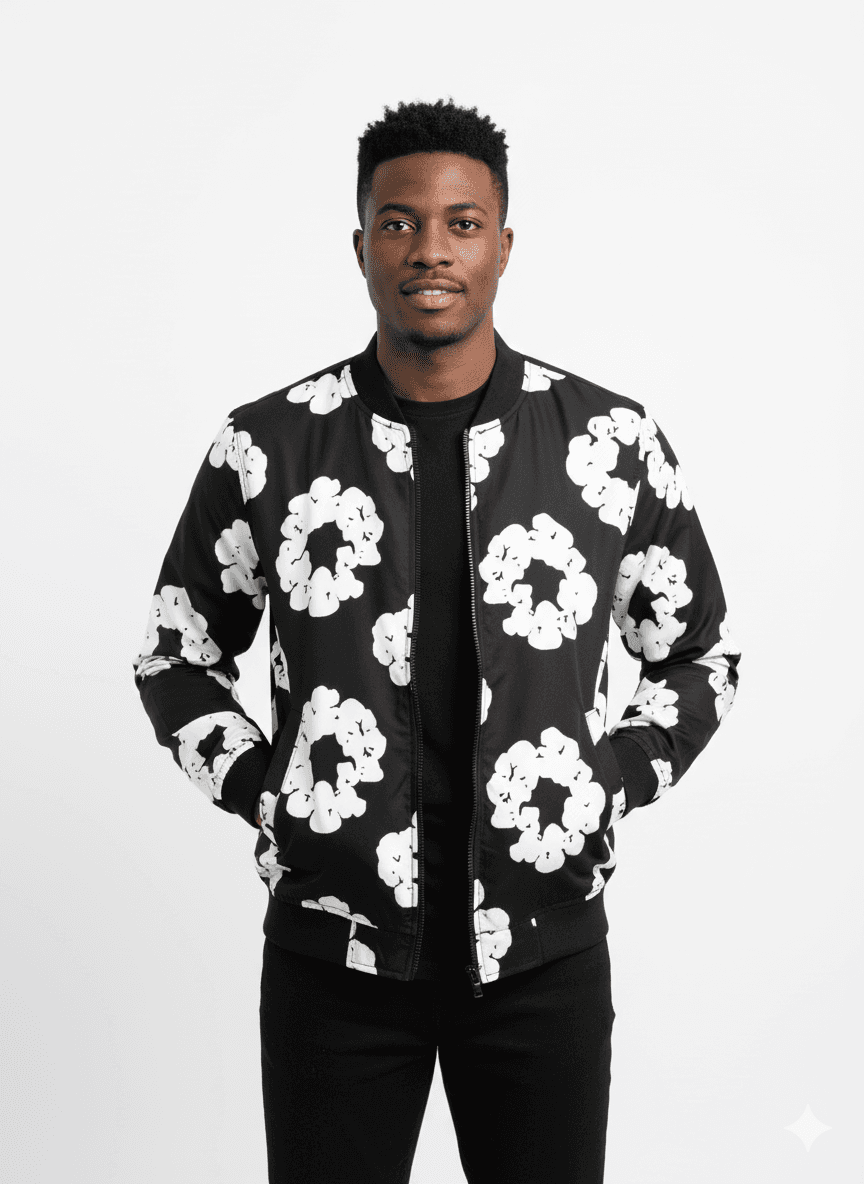 Bomber Jacket - Unisex African Print Bomber Jacket โ Zip-Up, Well-Lined & Cosy