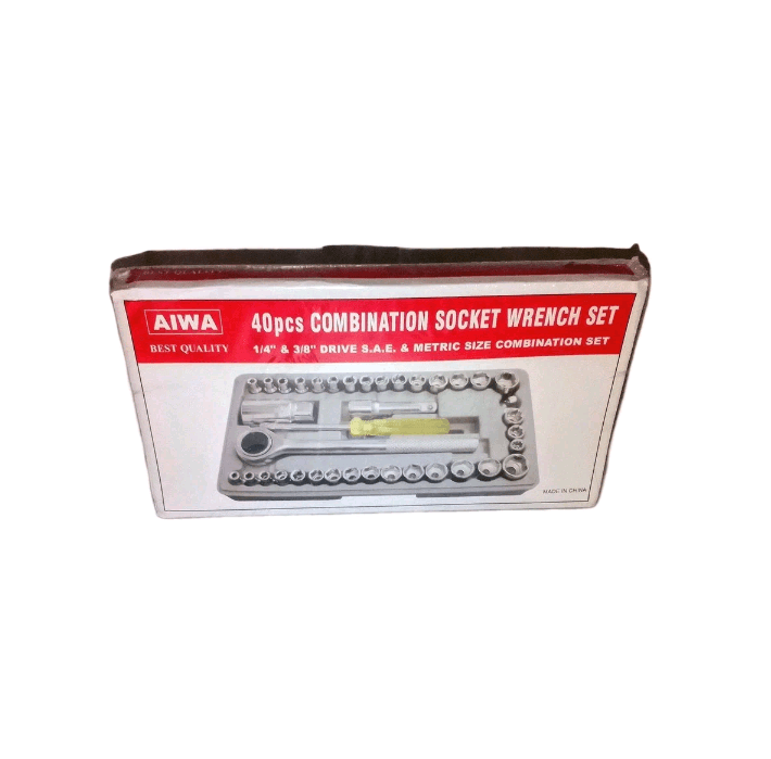40-Piece Socket Wrench Set with Ratchet Case – 1/4" & 3/8" Drive