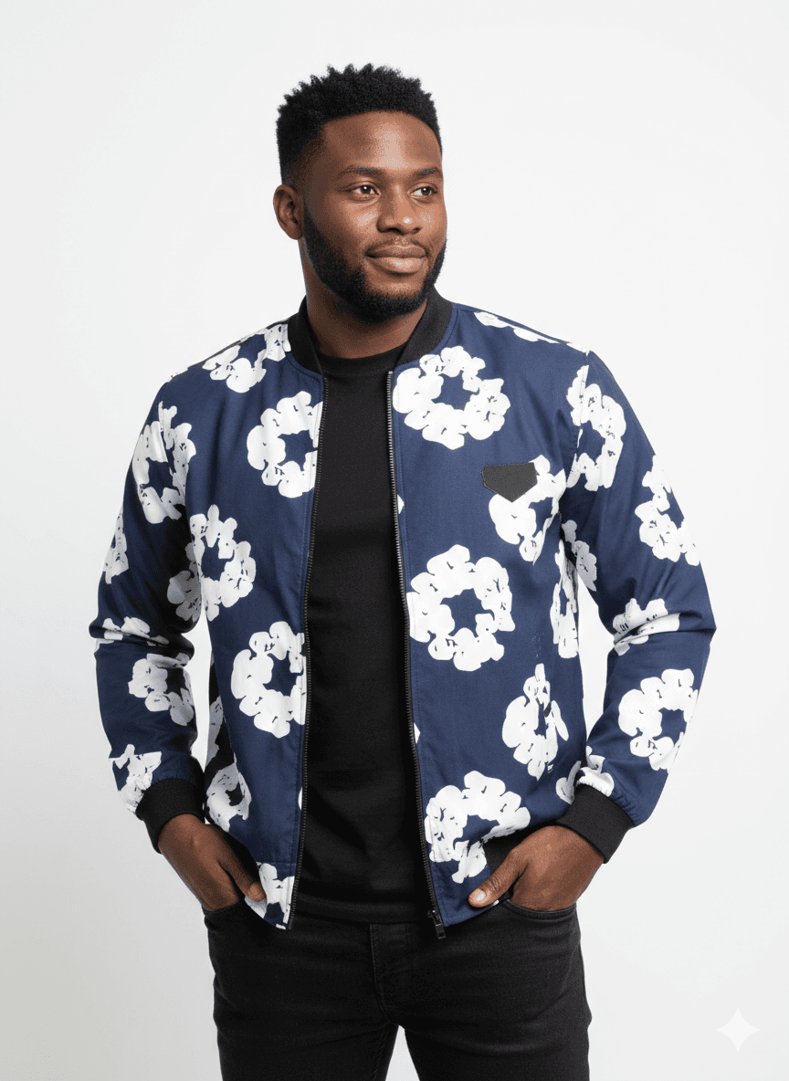Bomber Jacket - Unisex African Print Bomber Jacket β Zip-Up, Well-Lined & Cosy
