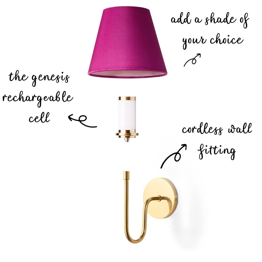 Abigail Rechargeable Wall Fitting in Antique Brass