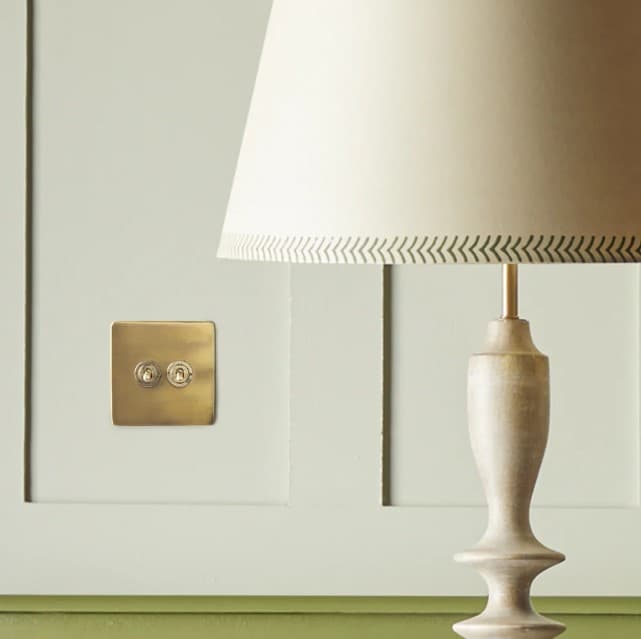 Two Gang 2 Way Florence Toggle Switching Brass