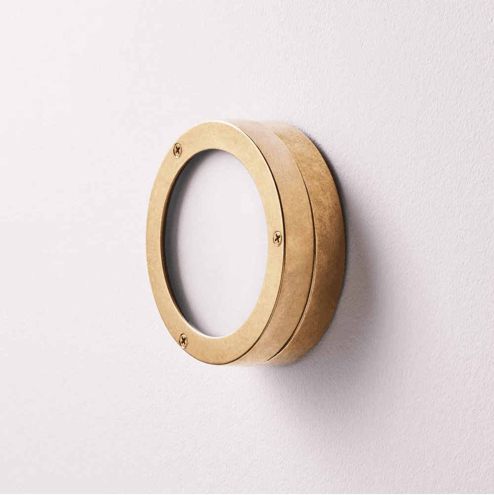Saltwick IP54 Bulkhead in Natural Unlacquered Brass