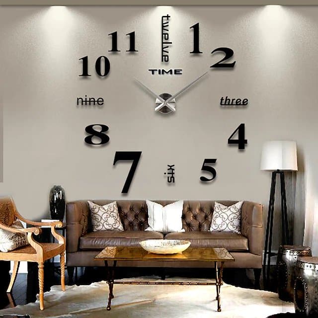 Self Adhesive 3D Frameless Wall Clock