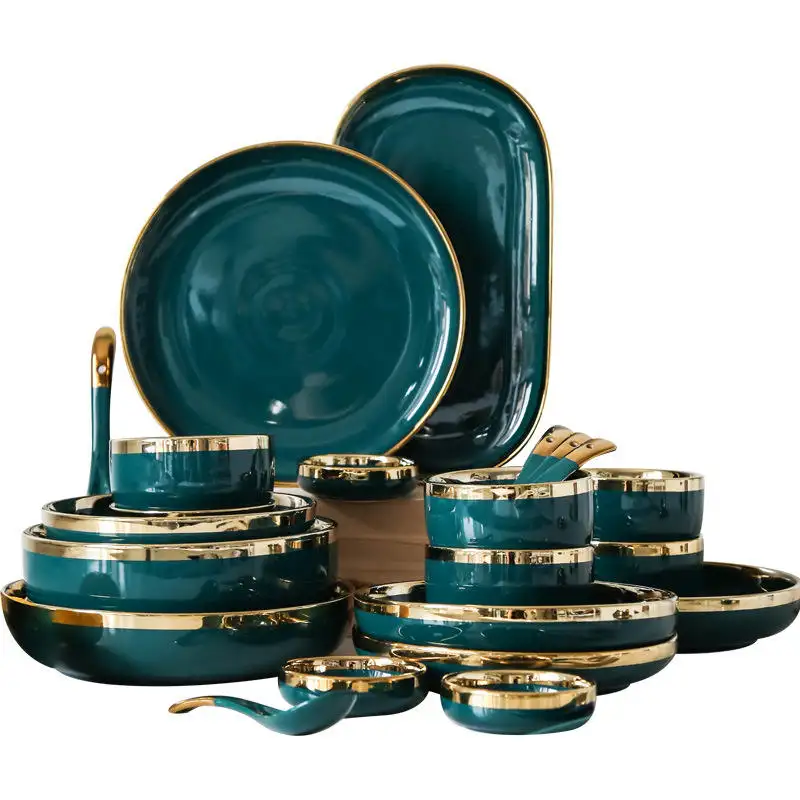 Dinnerware Set ceramic Dinner Set Bowl Dishes Plates set 18pcs