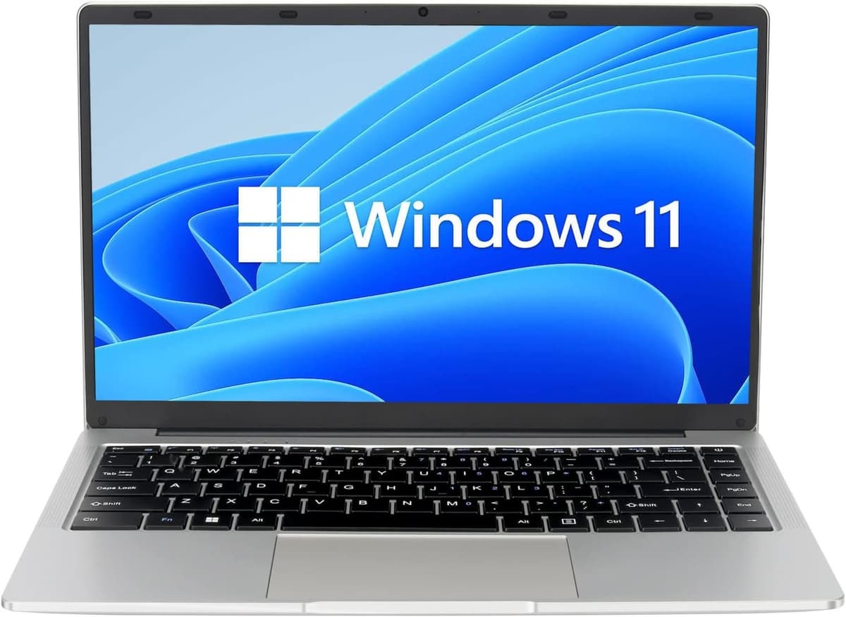 Laptop 14.1 inch Windows 11 Notebook, Auusda Laptop Full HD 1920*1080 IPS 100% sRGB Display, Intel J4105 Quad-Core, 8GB LPDDR4 and 256GB SSD, USB 3.0, 5GHz