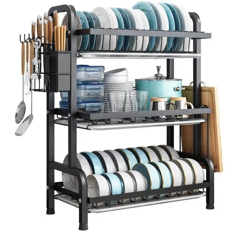 Dish Bowl Rack Stainless Steel Draining Storage