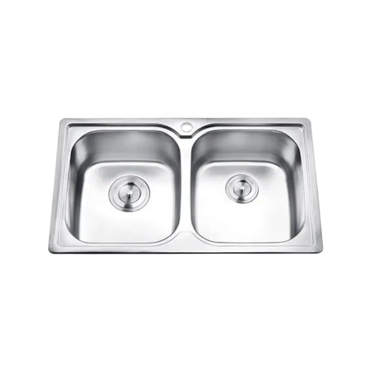 Double bowl kitchen sink