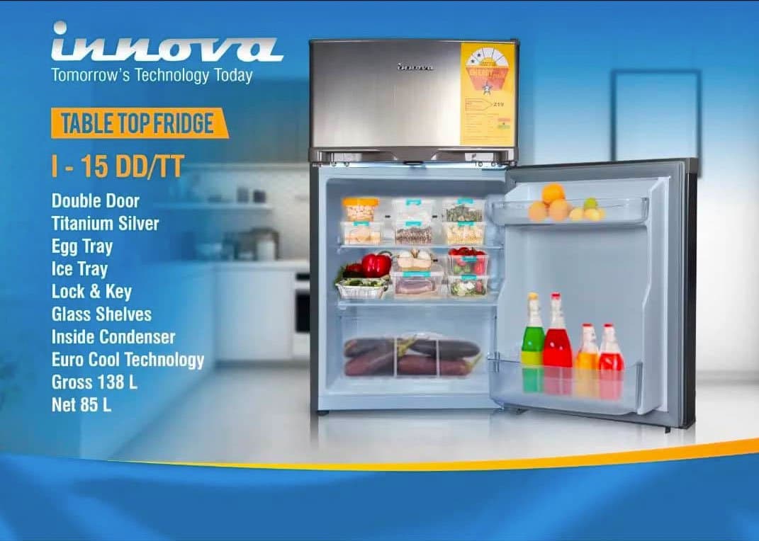 Fridge Freezer Table Top Double Door With Bottom Freezer Refrigerator 138L
