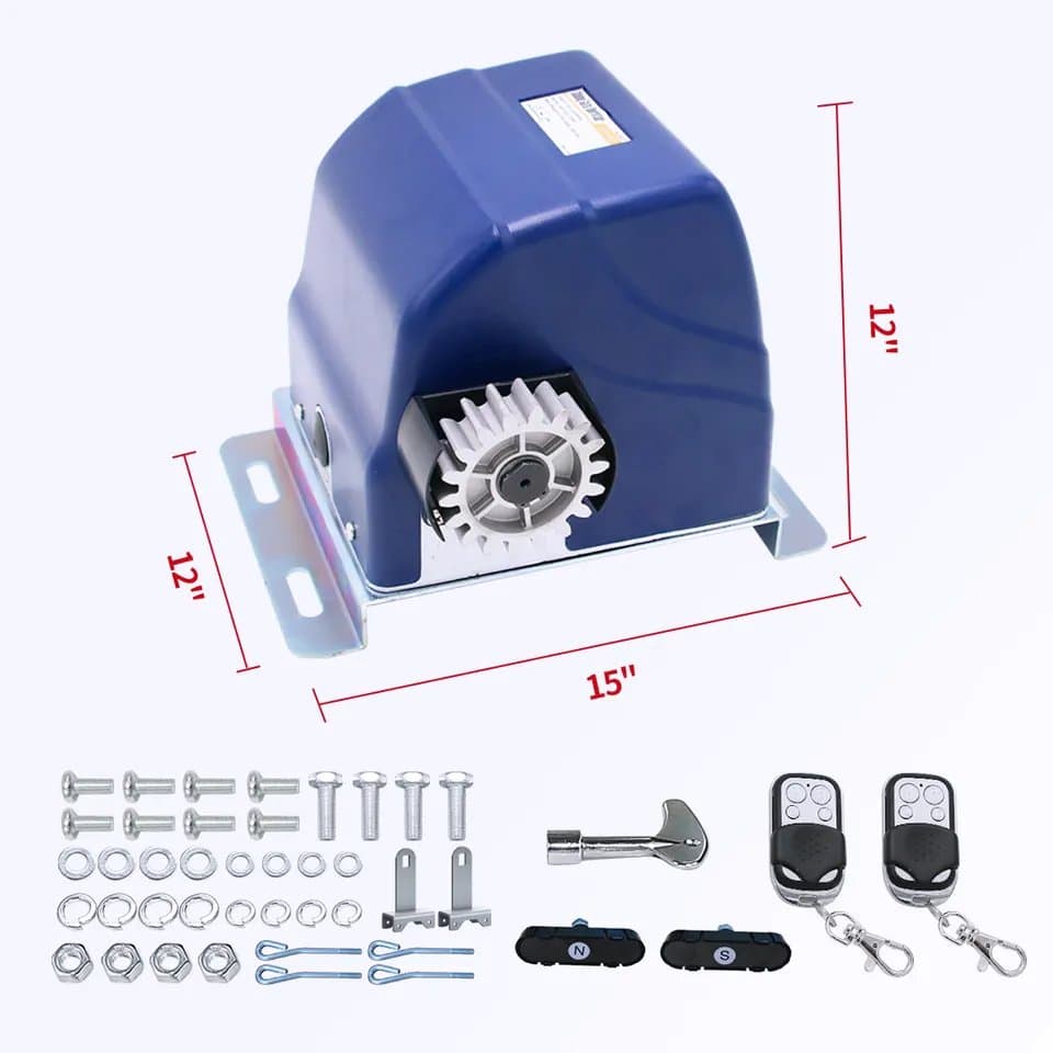 Sliding Gate Motor Operator 24V DC Auto Remote Control 450kg Automatic Sliding Door Opener Powered by Battery or Electric