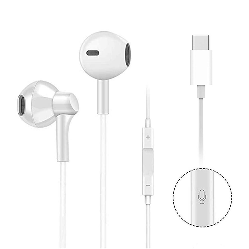 High Quality Usb C Digital Earbuds With Microphone Noise Cancelling Hi Fi Stereo Headphones   White
