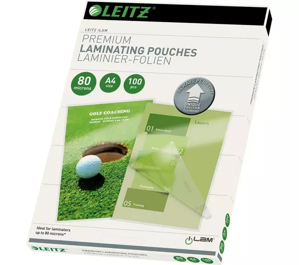 Leitz ilam 74780000 80 micron a4 laminating pouches - 100 pack 