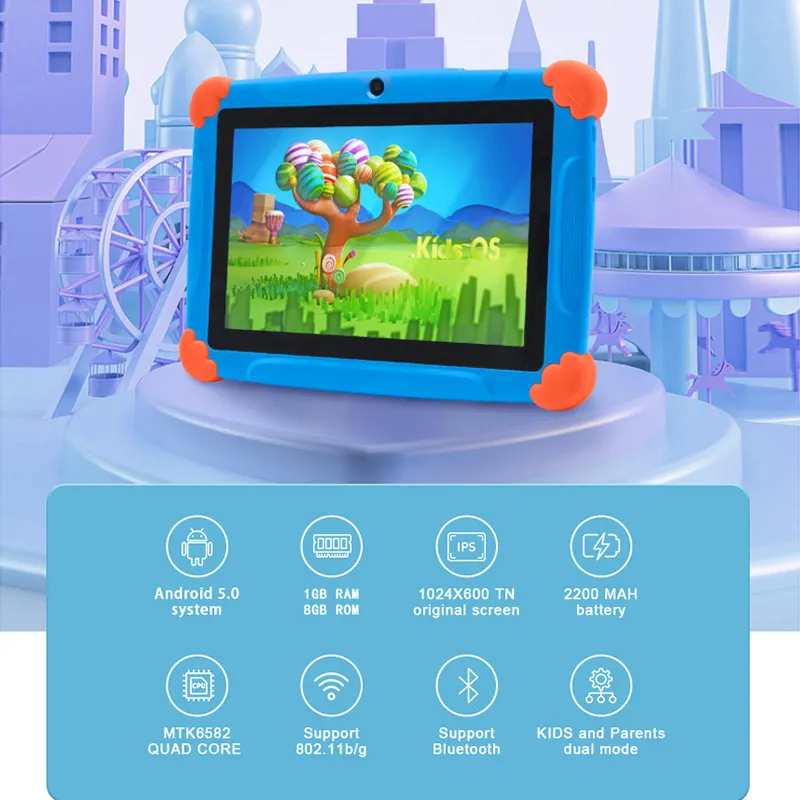 Kids Tablet Android 4.4 Rugged Tablet 7 Inch Tablet Pc For Children 8 Gb