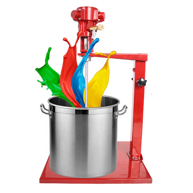 Soap Paint Mixing Machine With A Bucket Liquid Paint Mixer Detergent Pneumatic Paint Lifting Dispersing 