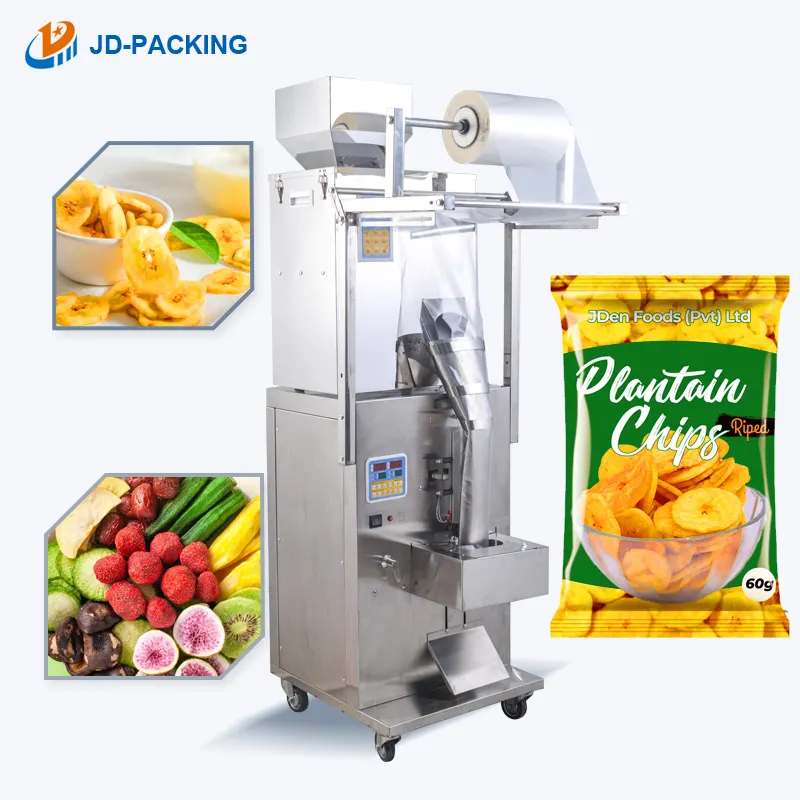 Food Packing Machine Banana Plantain Chips Dried Dry Fruit Biscuit Candy Snack Cookie Packaging