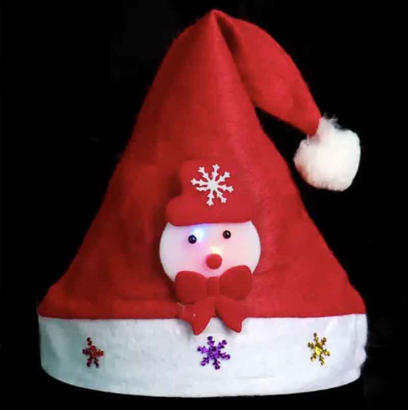 Christmas Santa Claus Hat With Led Lights For Xmas Party Decoration Father Christmas