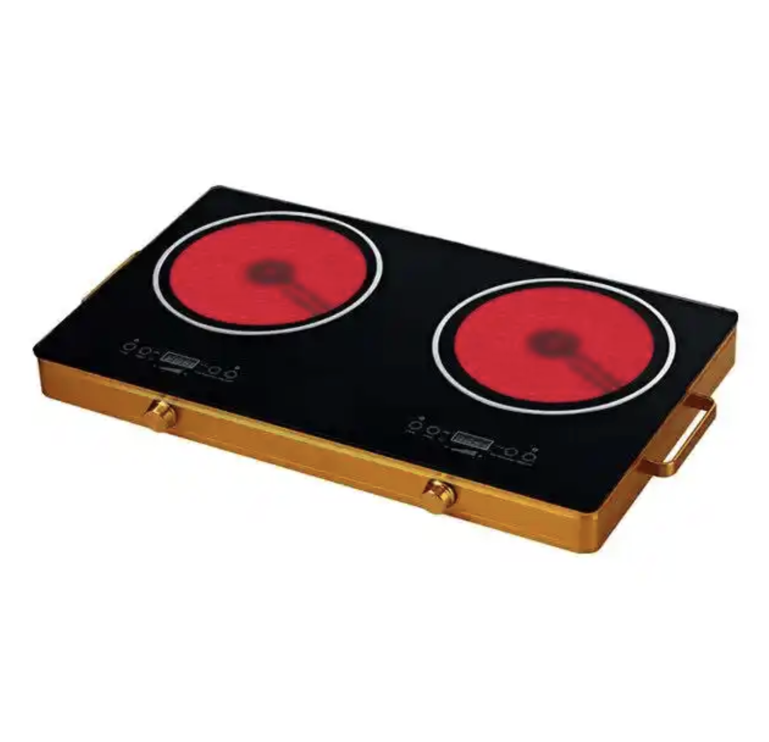 Hot Plate Double Burner Cooker Stove Countertop Stainless Steel Body Ceramic Glass Infrared 2 Burners Cooker 